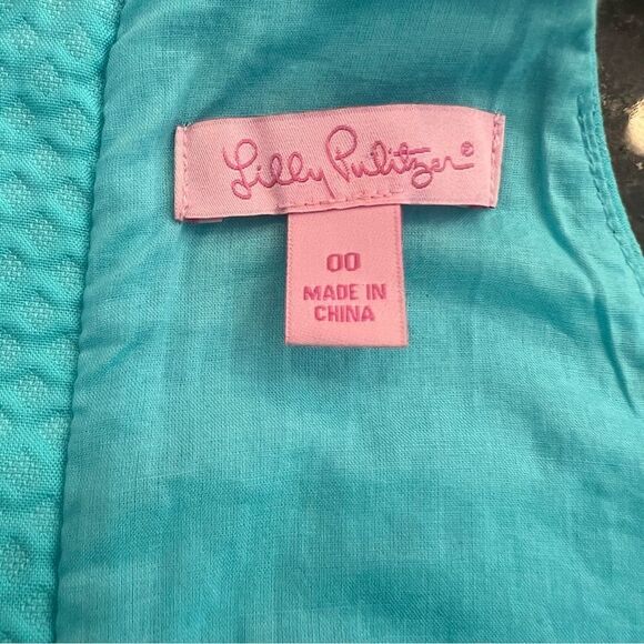Lilly Pulitzer Annabelle retro shift dress Blue Gold Size 0 - Picture 11 of 11